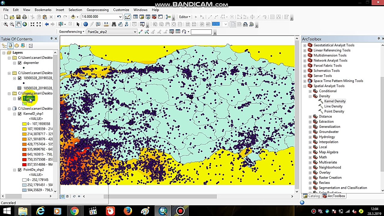 Deprem haritası yapımı (ArcMAP 10.5)