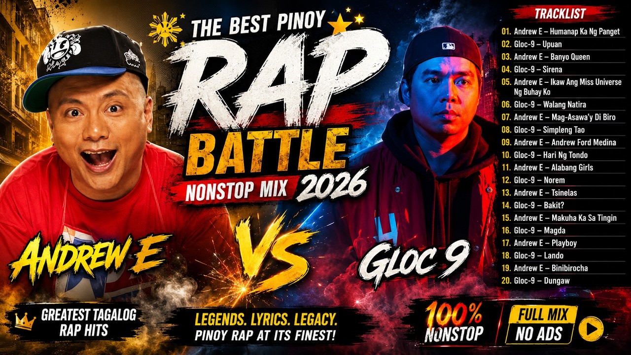 Andrew E vs Gloc 9 🔥 The Best Pinoy Rap Battle Nonstop Mix 2026 | Greatest Tagalog Rap Hits #rap