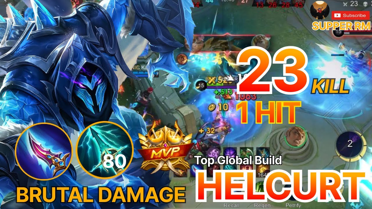 23 Kills HELCURT 1 HIT BUILD | ROAMING KILLER |  TOP GLOBAL BUILD  ~ MLBB