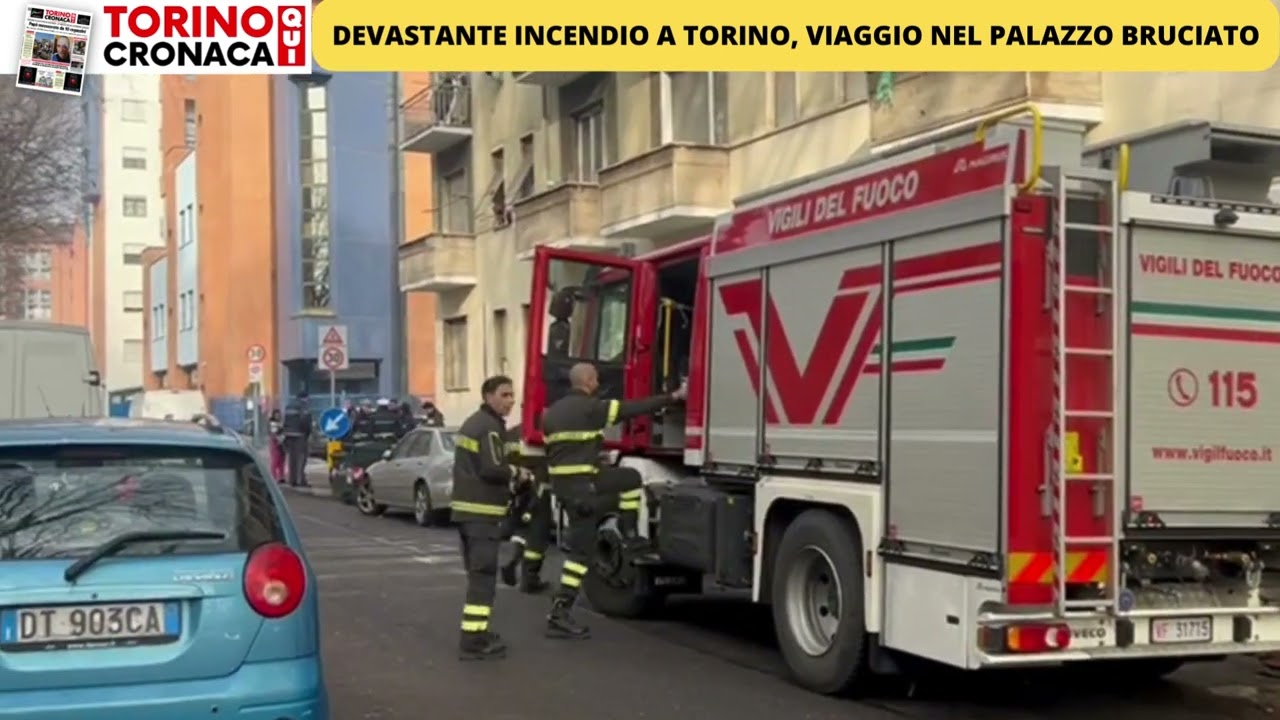 Devastante incendio a Torino, le immagini dentro il palazzo