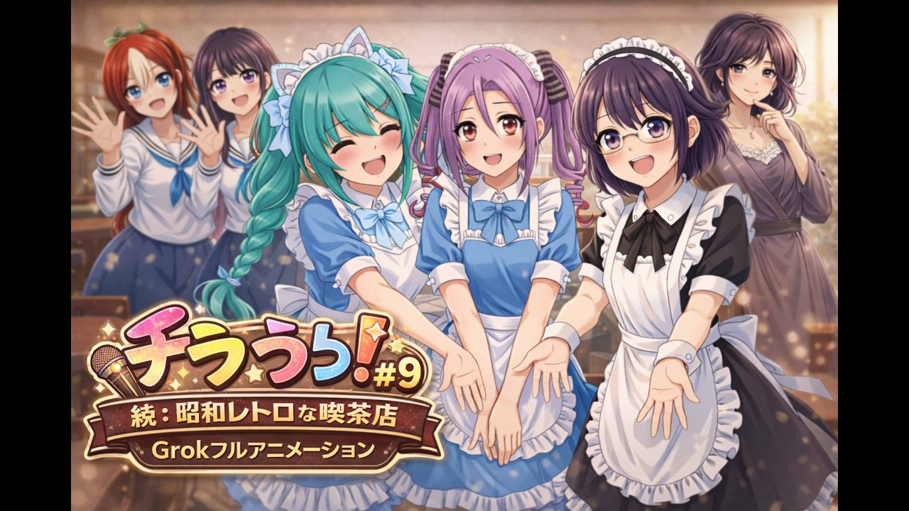 【チラうら！AI　#９】　続：昭和レトロな喫茶店　【Grokフルアニメーション】