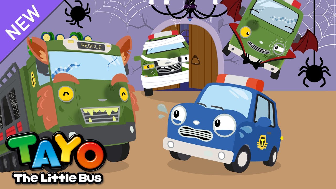 Haunted House and Monster Cars | Rescue Team Trick or Treat | Halloween Songs | Tayo the Little Bus
