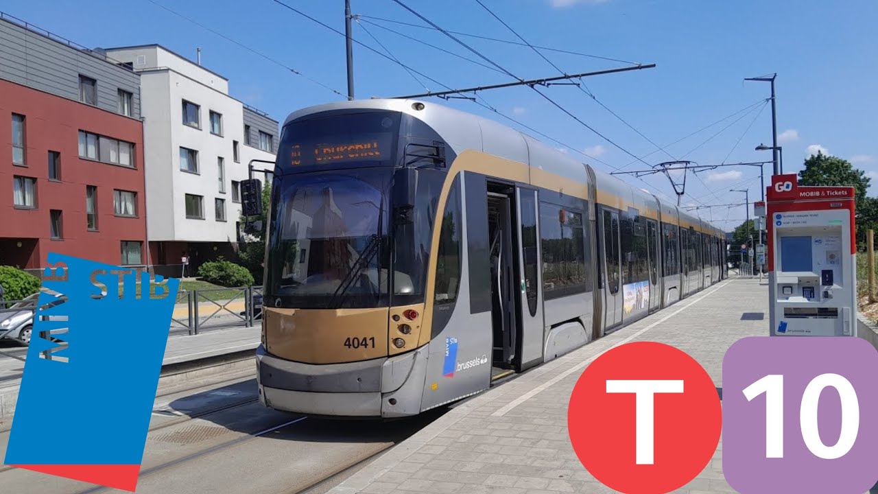STIB Tram 10 Trajet complet (Churchill vers Hôpital Militaire) dans un T4000 (4041)