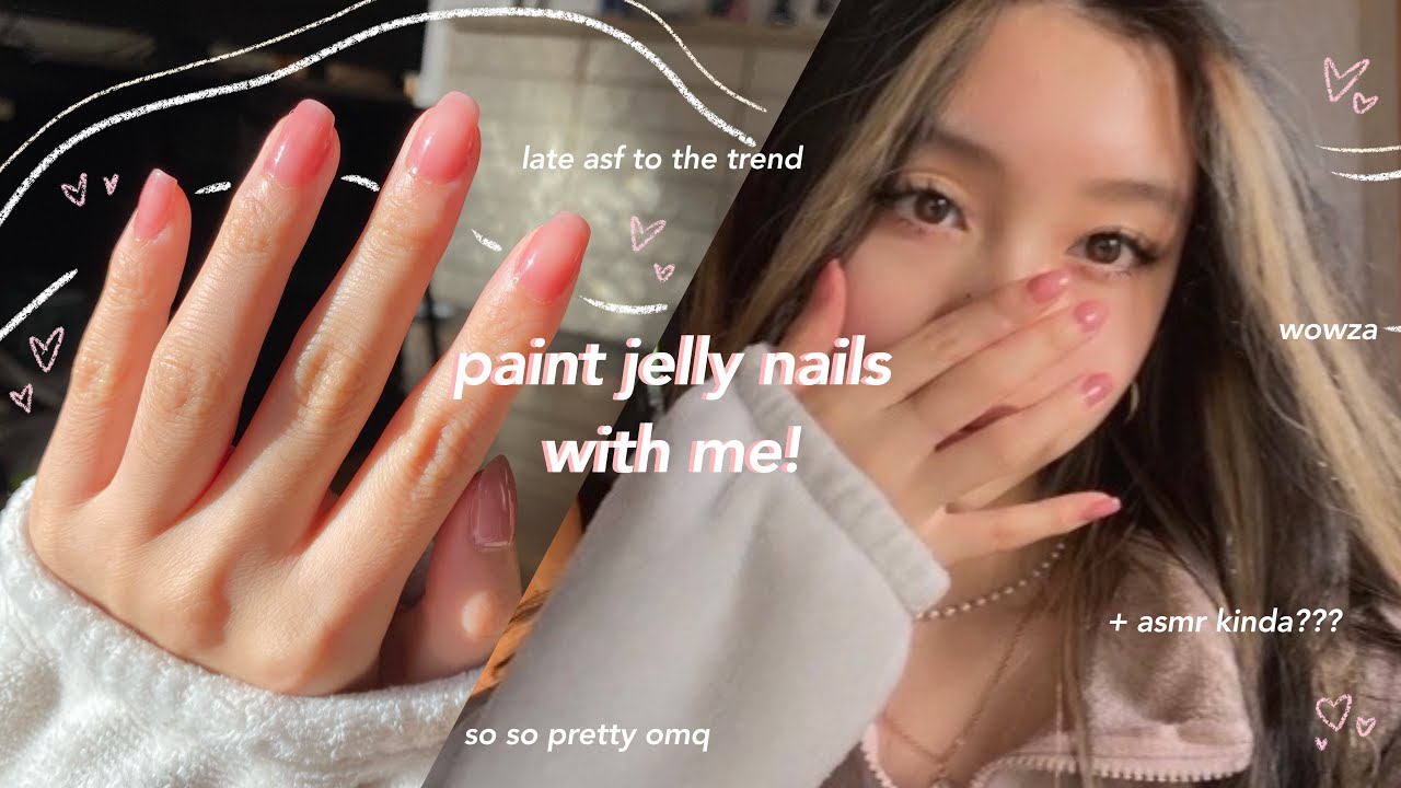 paint jelly nails with me | + asmr 💅🏻💓
