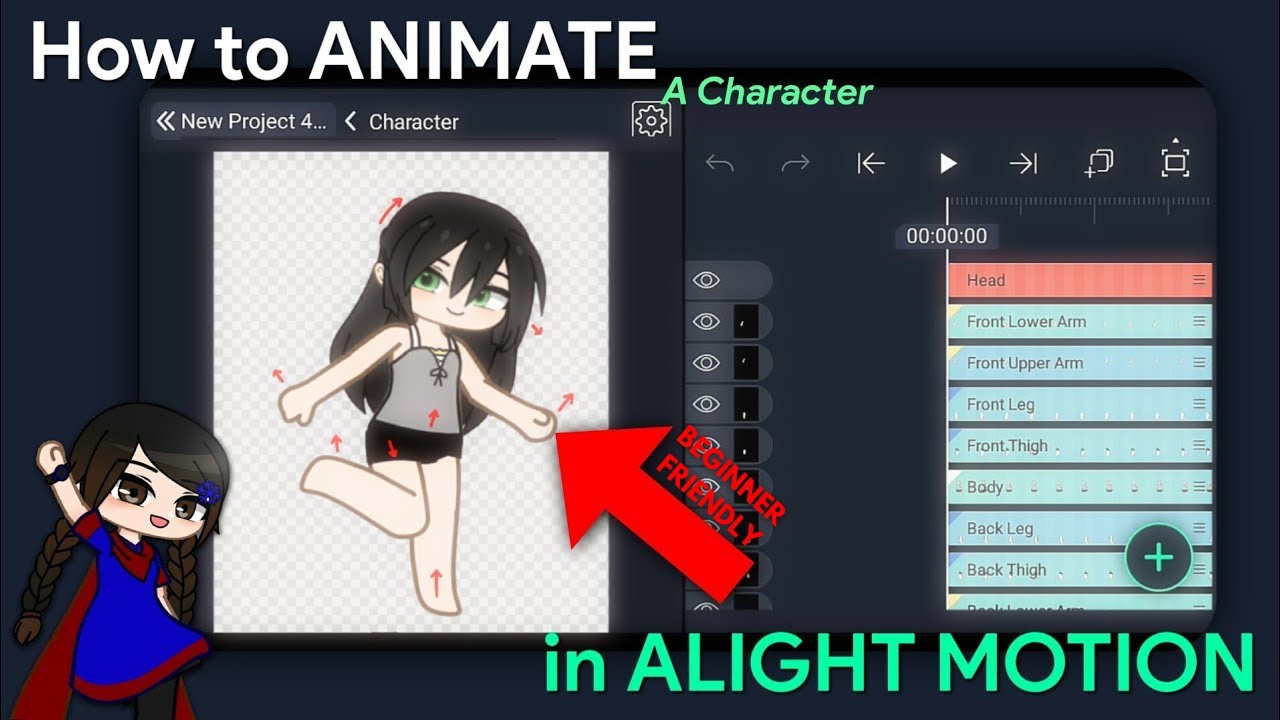 [FOR BEGINNERS] How to Animate A Character in Alight Motion | Gacha Stu-Club Tutorial |