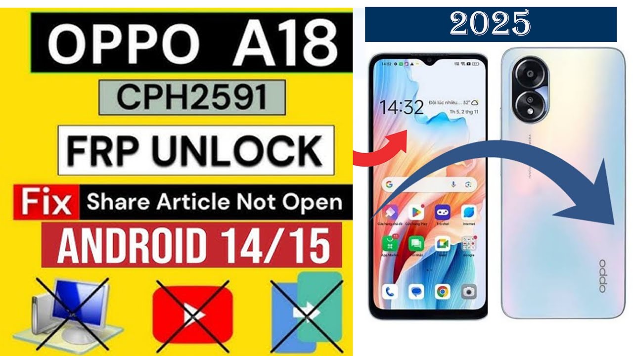 Oppo A18 Android 14/15 Google Frp Bypass Without Pc  Oppo A18 (CPH2591) Bypassed Google Account 2025