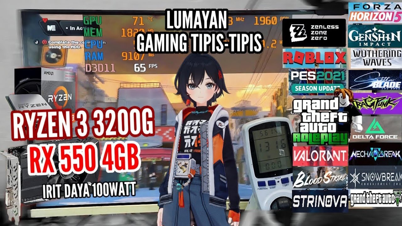 LUMAYA INI....! PC GAMING PAKAI RYZEN 3 3200G DAN RX 550 4GB DDR5 BISA UNTUK ROBLOX, GTA V ROLEPLAY