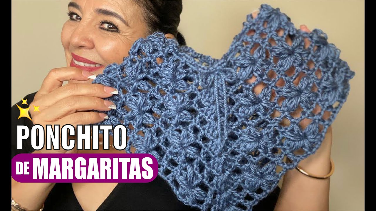 Cómo tejer un PONCHITO DE MARGARITAS 😍​😍​ CROCHET O GANCHO | Yo Tejo con Laura Cepeda
