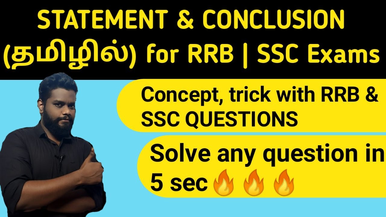 Statement and Conclusion in Tamil for RRB NTPC | Group D | SSC | Banking