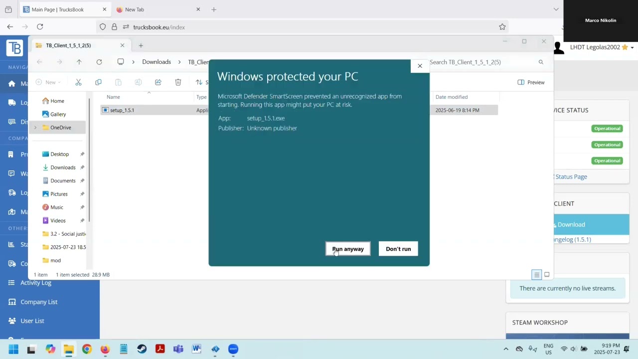 Downloading TrucksBook Client