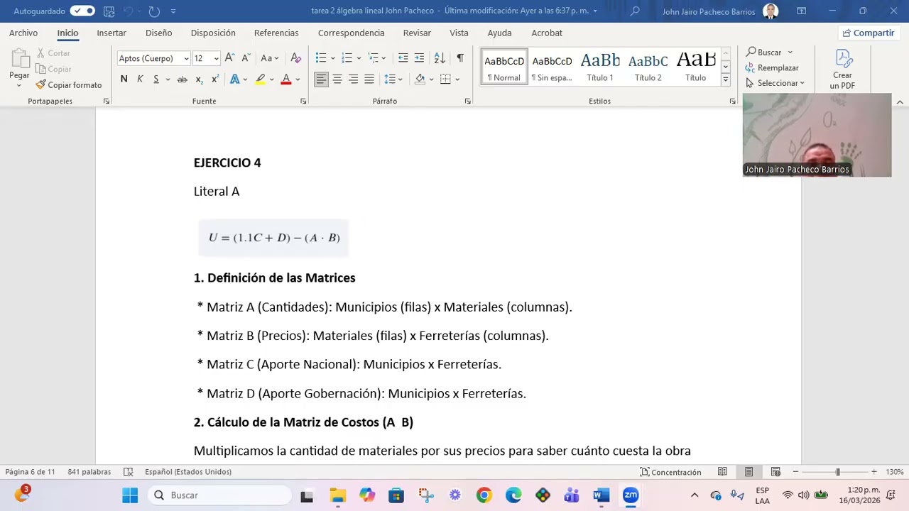 Algebra Lineal Tarea 2 John Pacheco