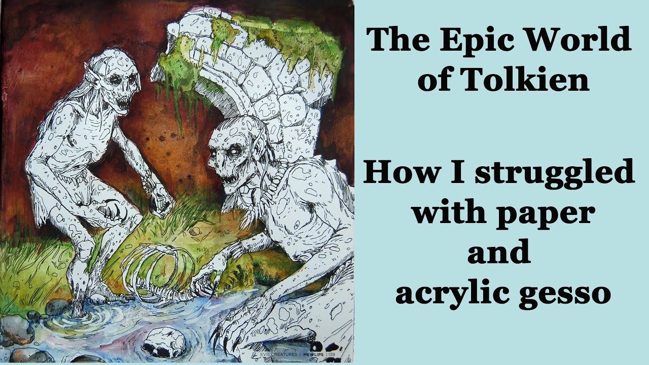 How I struggled with paper and acrylic gesso in 'Epic World of Tolkien' #coloring #adultcoloring