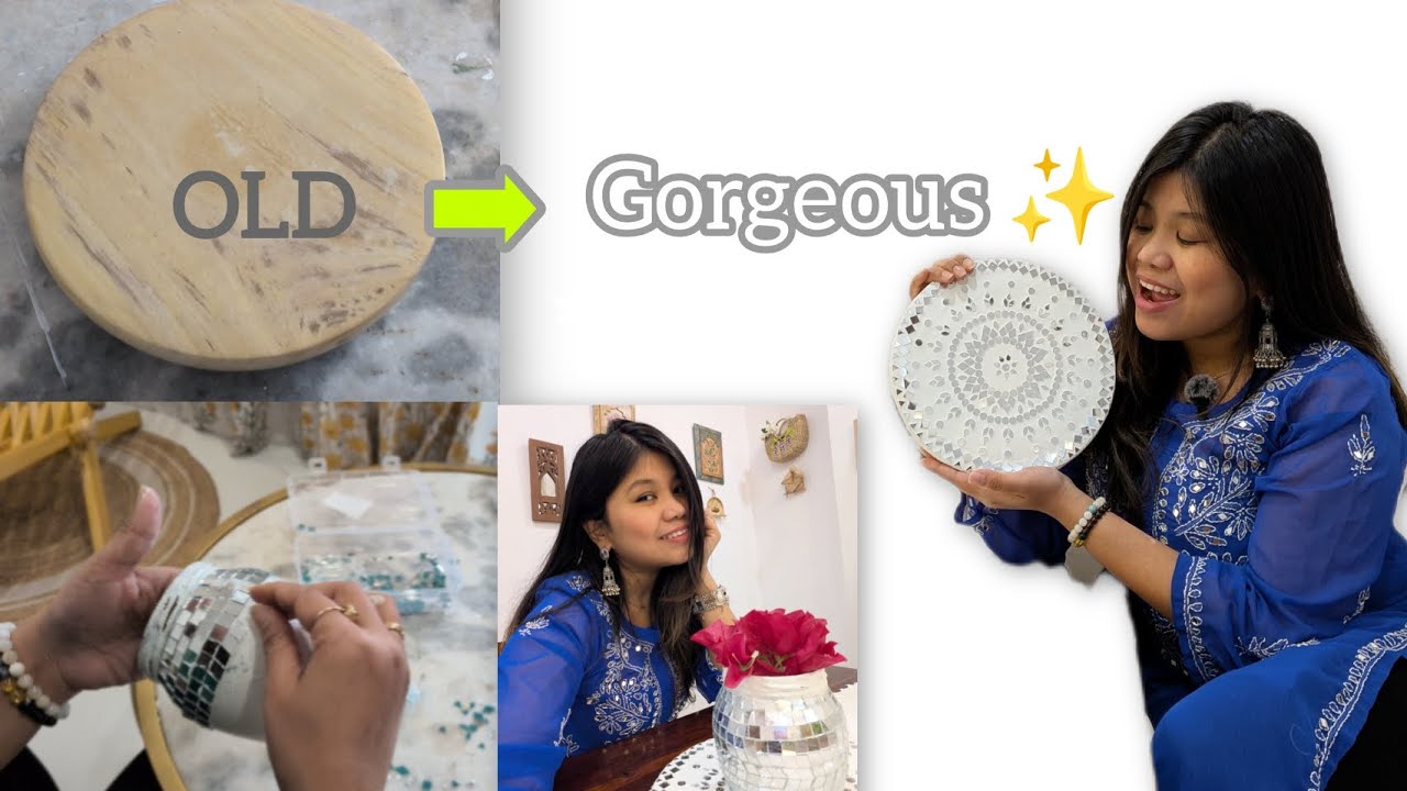 Old Home Essential ➡️ Mirror Mosaic Decor ✨| Easy DIY Table Styling|