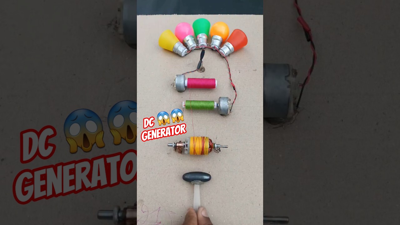 DC Motor Generator Experiment ⚡ LED Light Glow with Drone