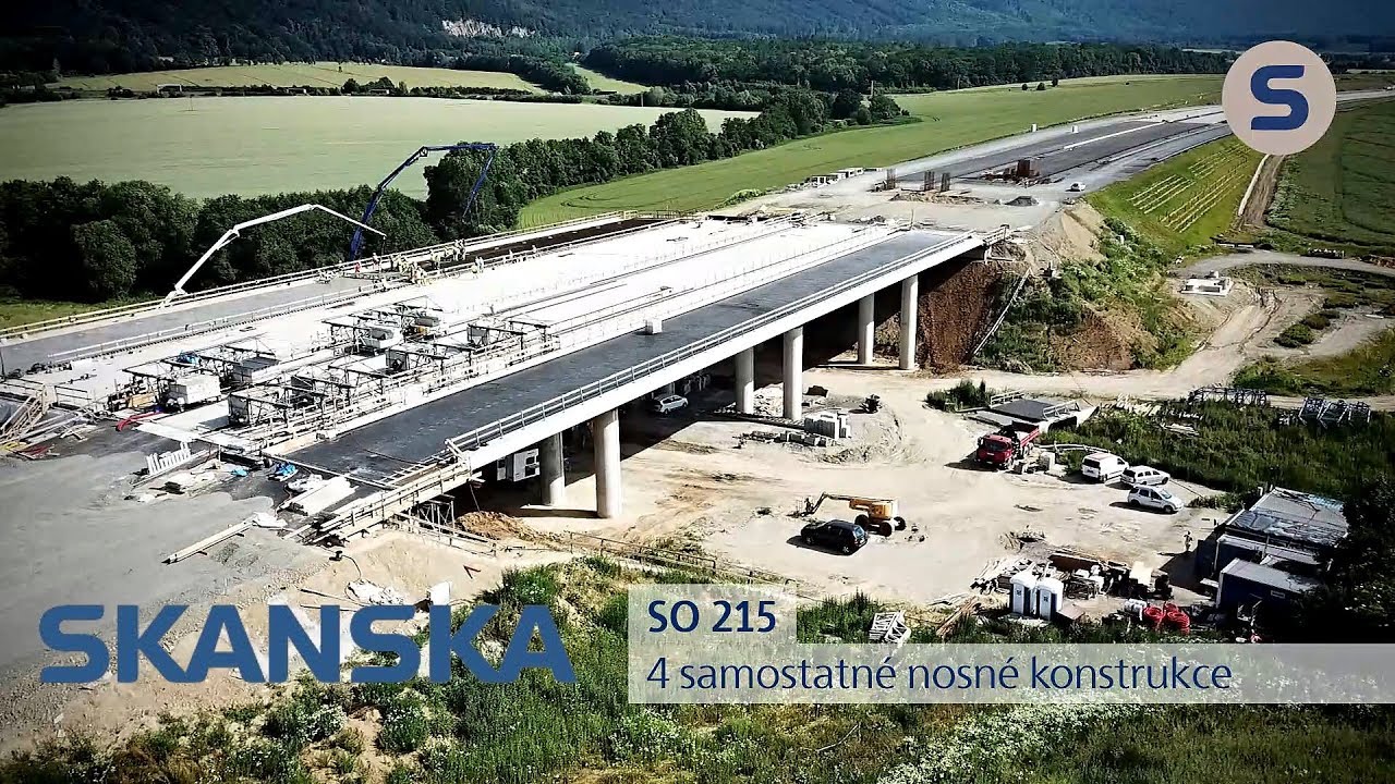 Skanska: stavba mostů na dálnici D1 - Přerov-Lipník nad Bečvou