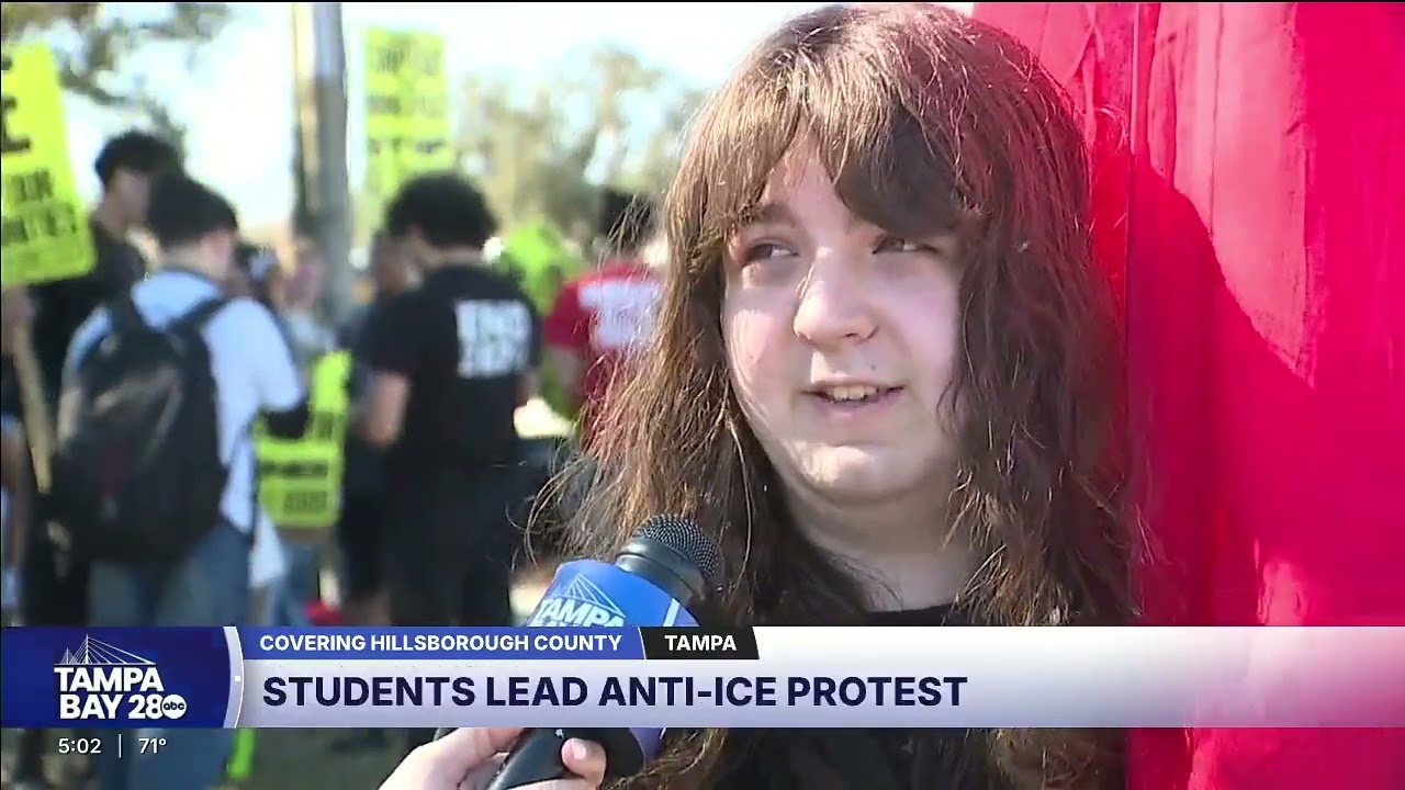 Students protest ICE policies after school at Wharton High
