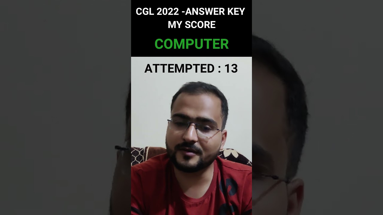 My Computer Score | CGL 2022 Mains | Answer key #cgl2022 #ssc #shorts #ytshorts