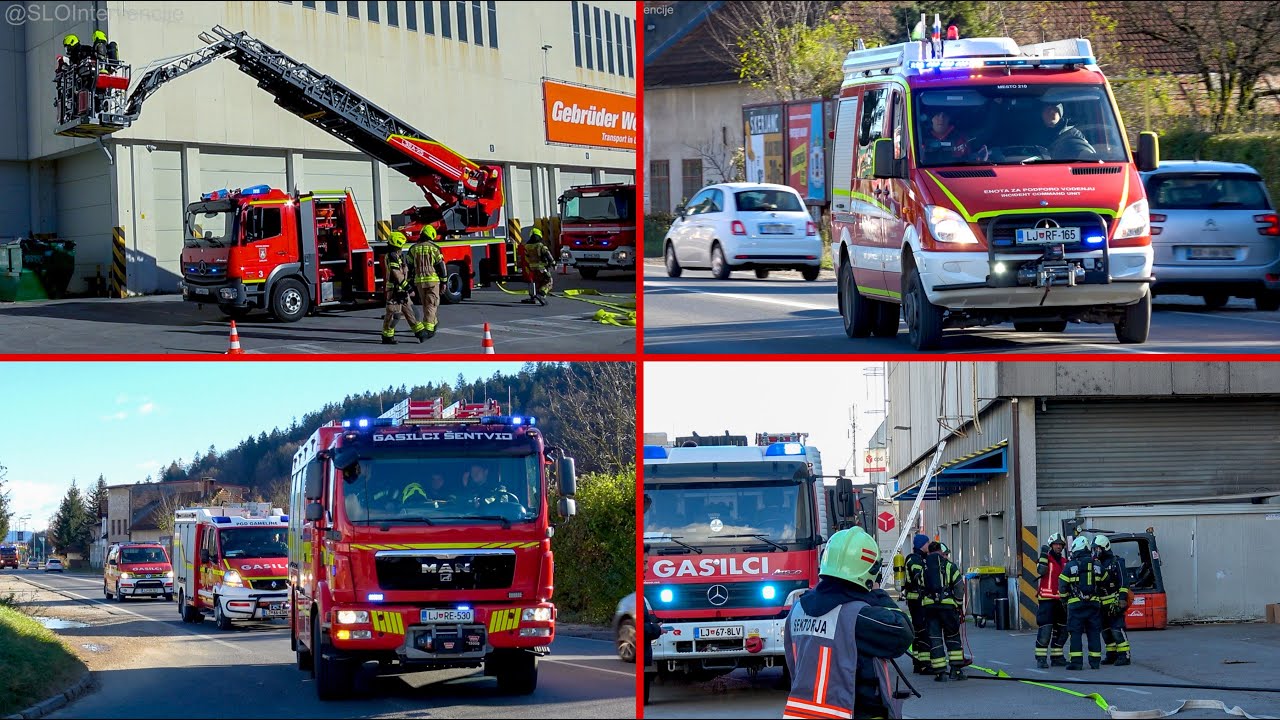 [VAJA POŽAR V LOGISTIČNEM CENTRU] GB Ljubljana voz 3,15, EPV + Gasilske Enote GZL-Sektor Zahod