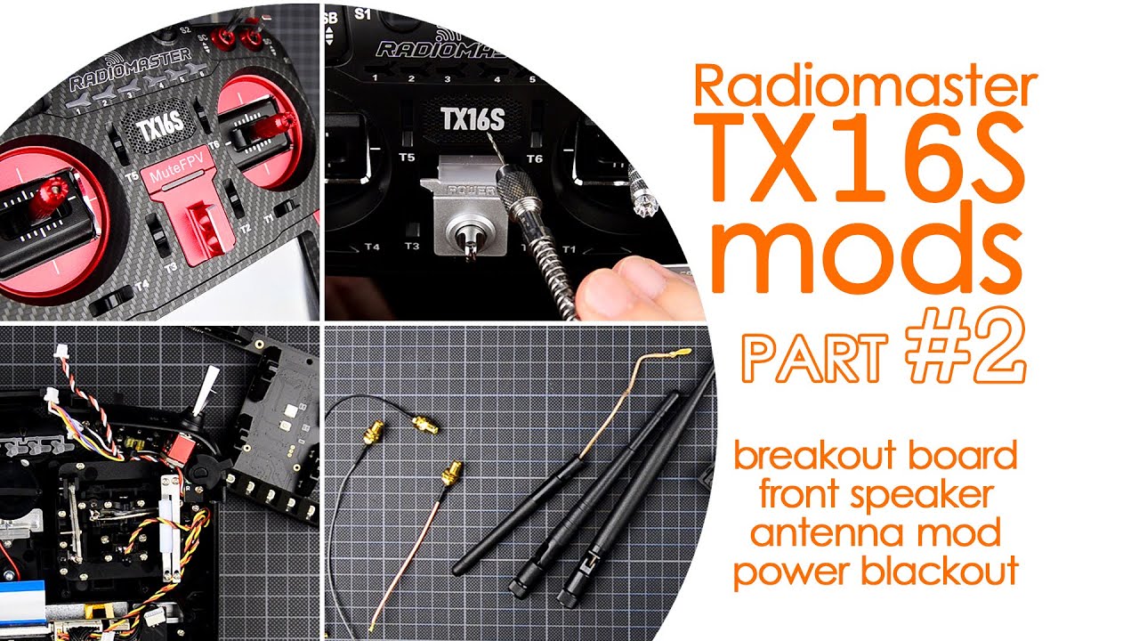 PART 2 of Radiomaster TX16S mods : removable antenna, breakout board and speaker holes