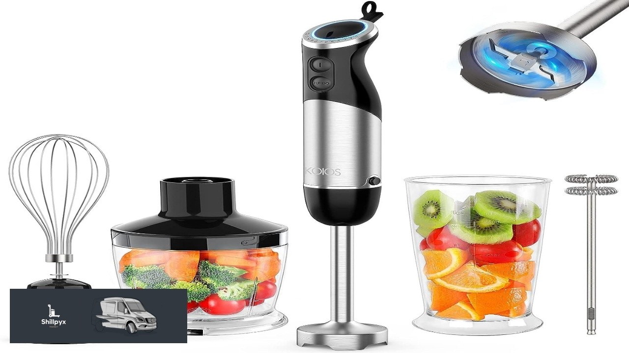 KOIOS Upgraded Immersion Blender Handheld 1000W 12 Speed 5 in 1 Hand Mixer