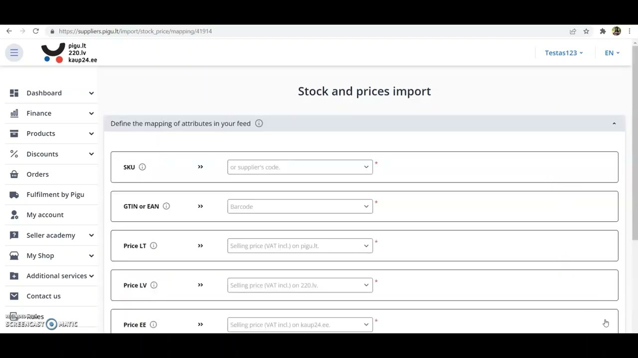 How to import prices and stock using Google sheets