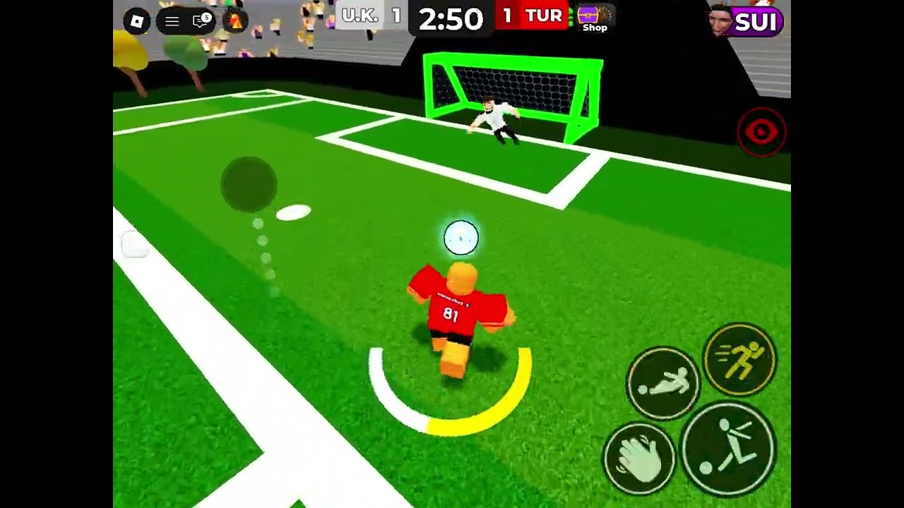 Playing soccer 