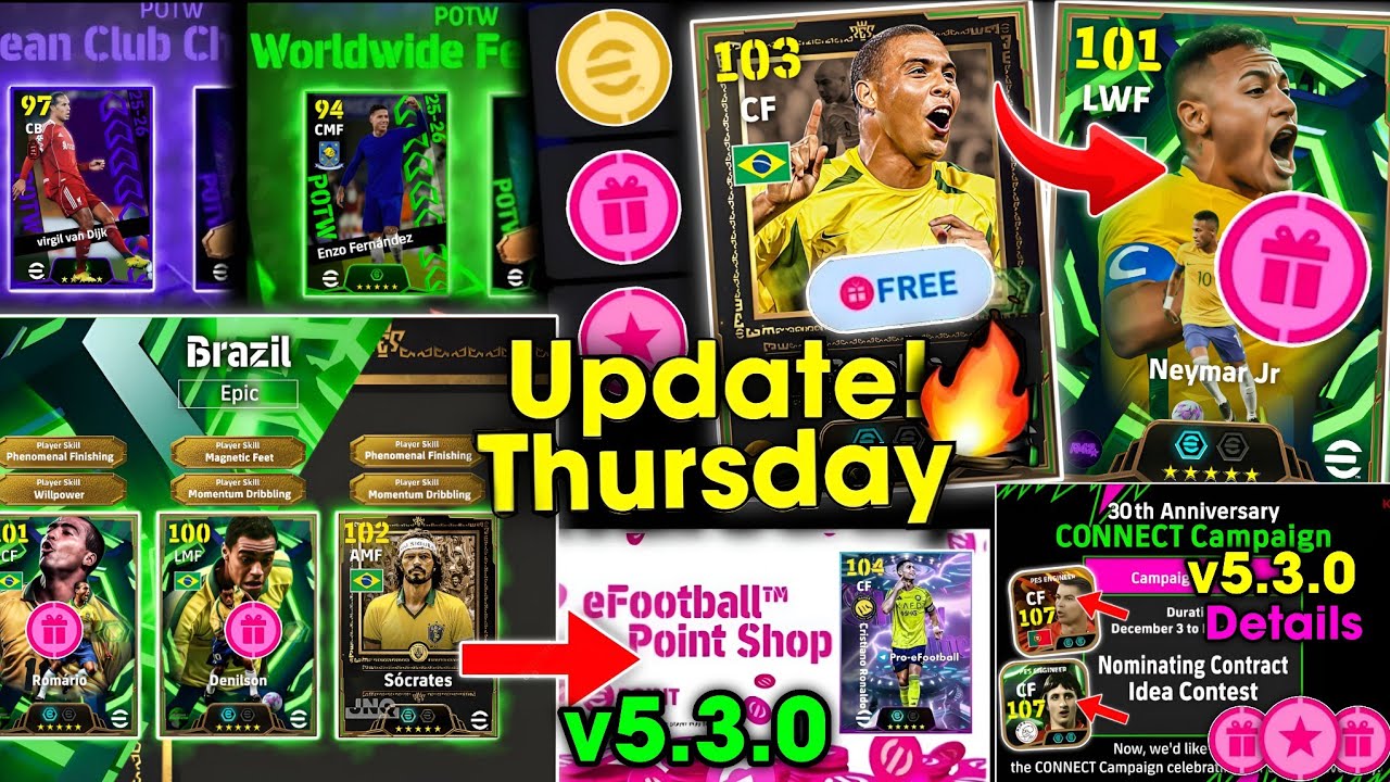 Обновление v5.3.0 и бесплатный Epic 🤩 Что появится в четверг и понедельник в eFootball 2026 Mobile?