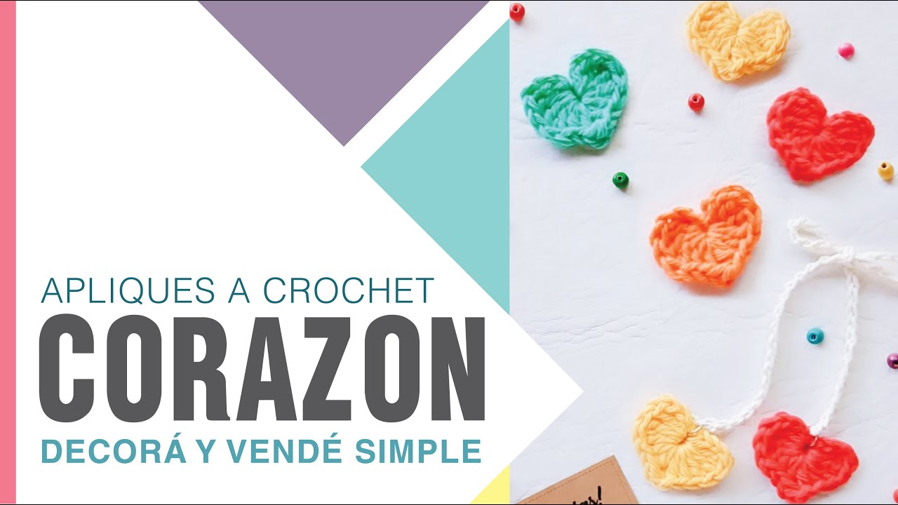 CORAZÓN a CROCHET FÁCIL y rápido | VENDÉ como apliques, prendedores, hebillas de pelo y más! 💰💰💰