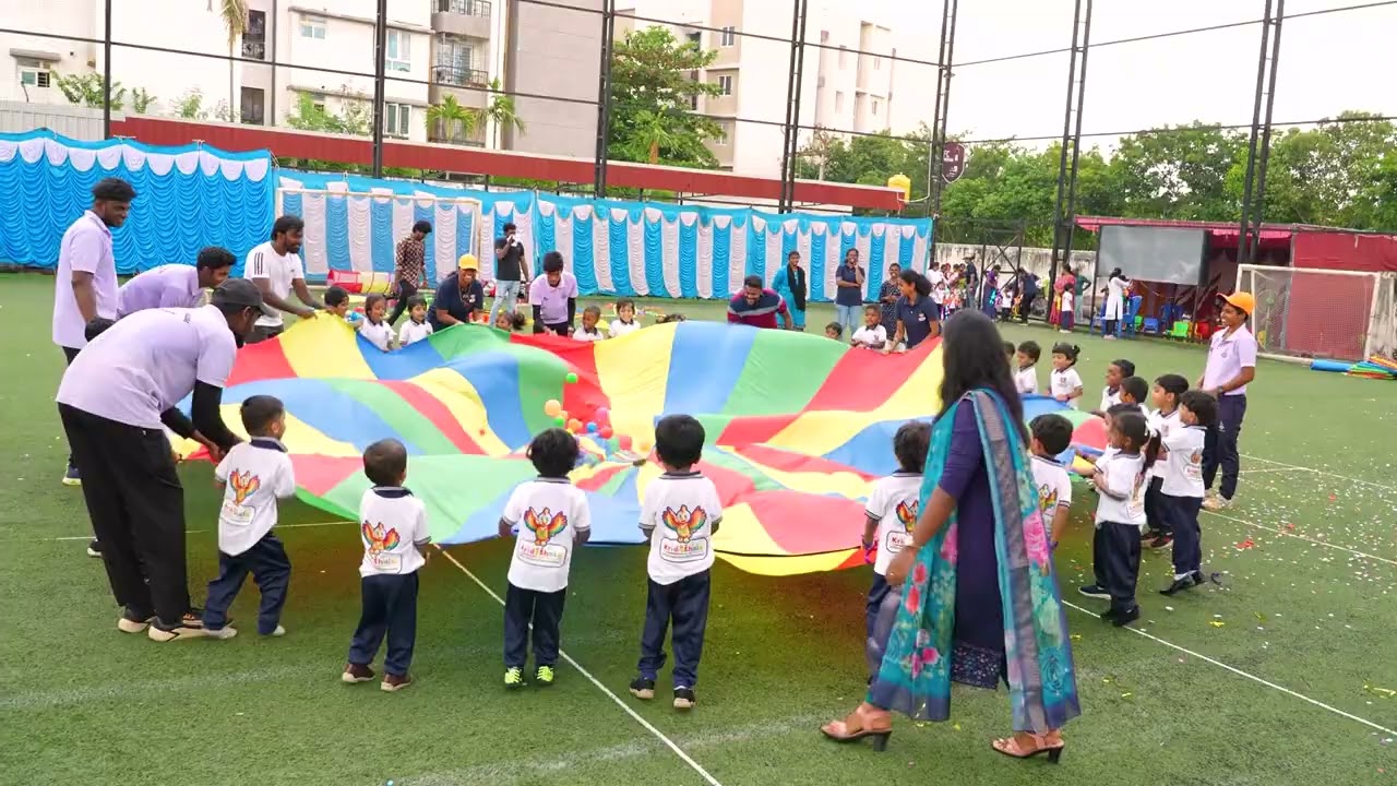 Kridashala International Preschool Sports Day 2024 | Nursery Parachute Drill & Playgroup Dance