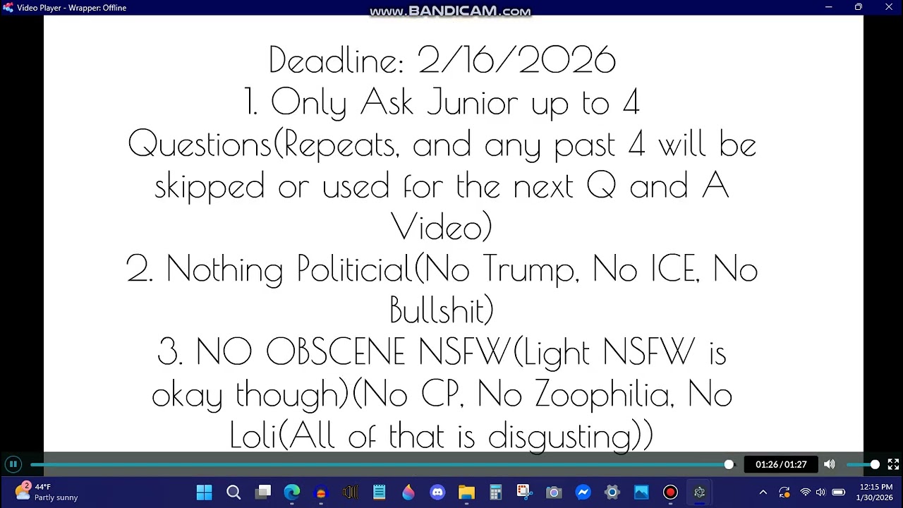 Junior's Q and A Announcement