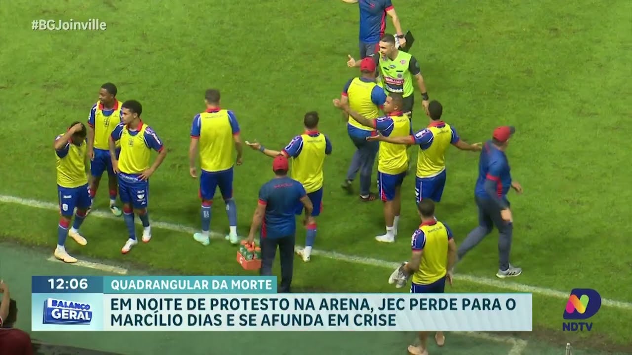 Em noite de protestos na Arena, JEC perde para o Marcílio Dias e se afunda em crise