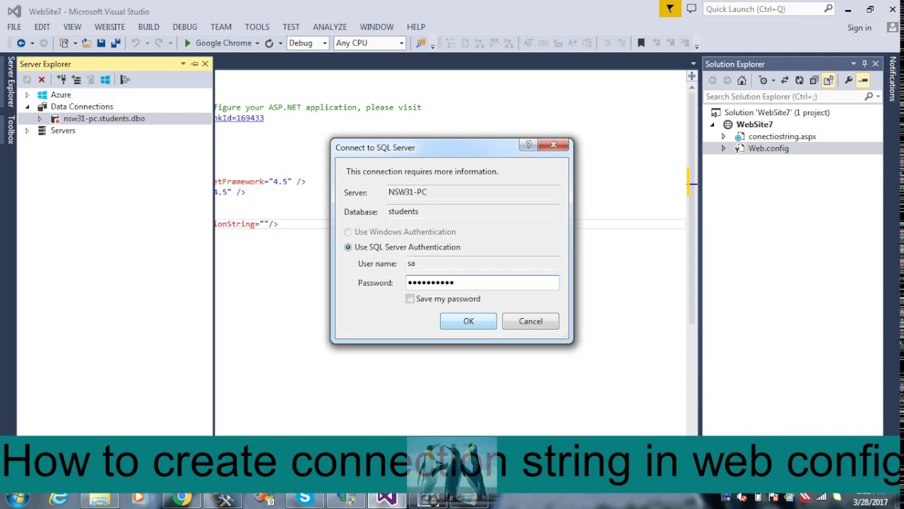 How to create connection string