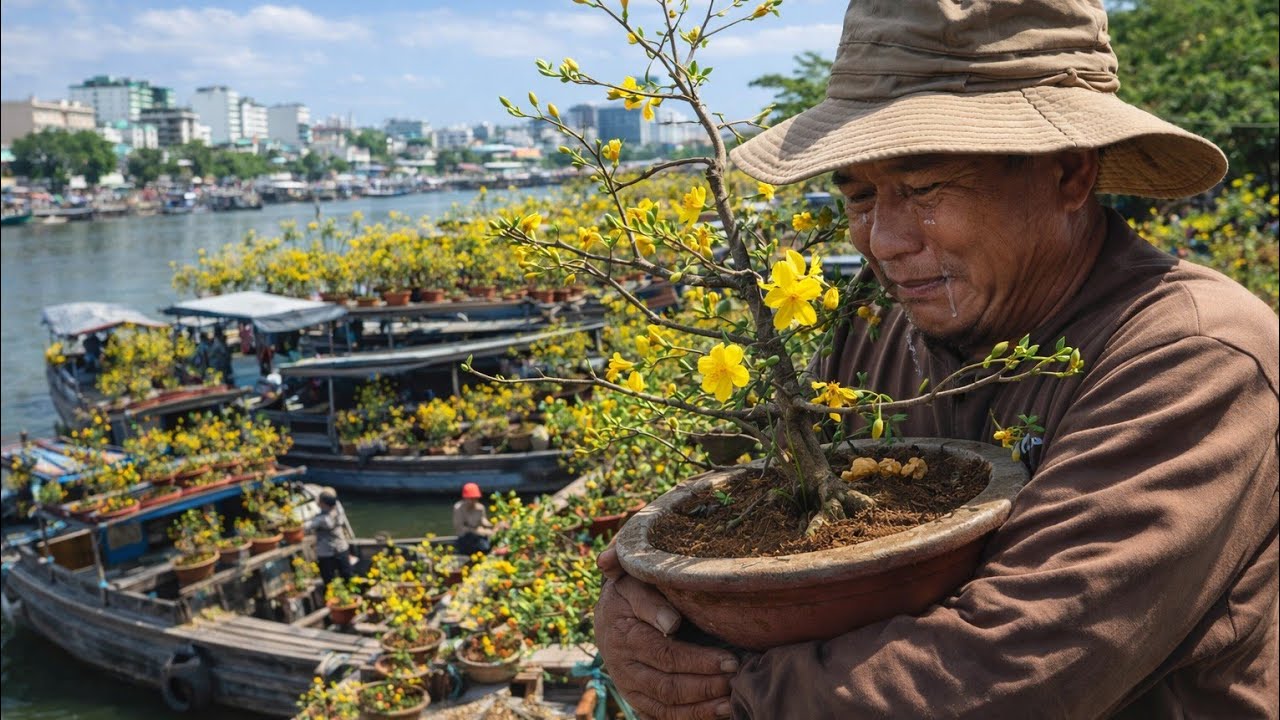 Xót xa rớt nước mắt cảnh chợ Hoa Trưa 30 Tết Hoa còn nhiều nhà vườn lo lắng 
