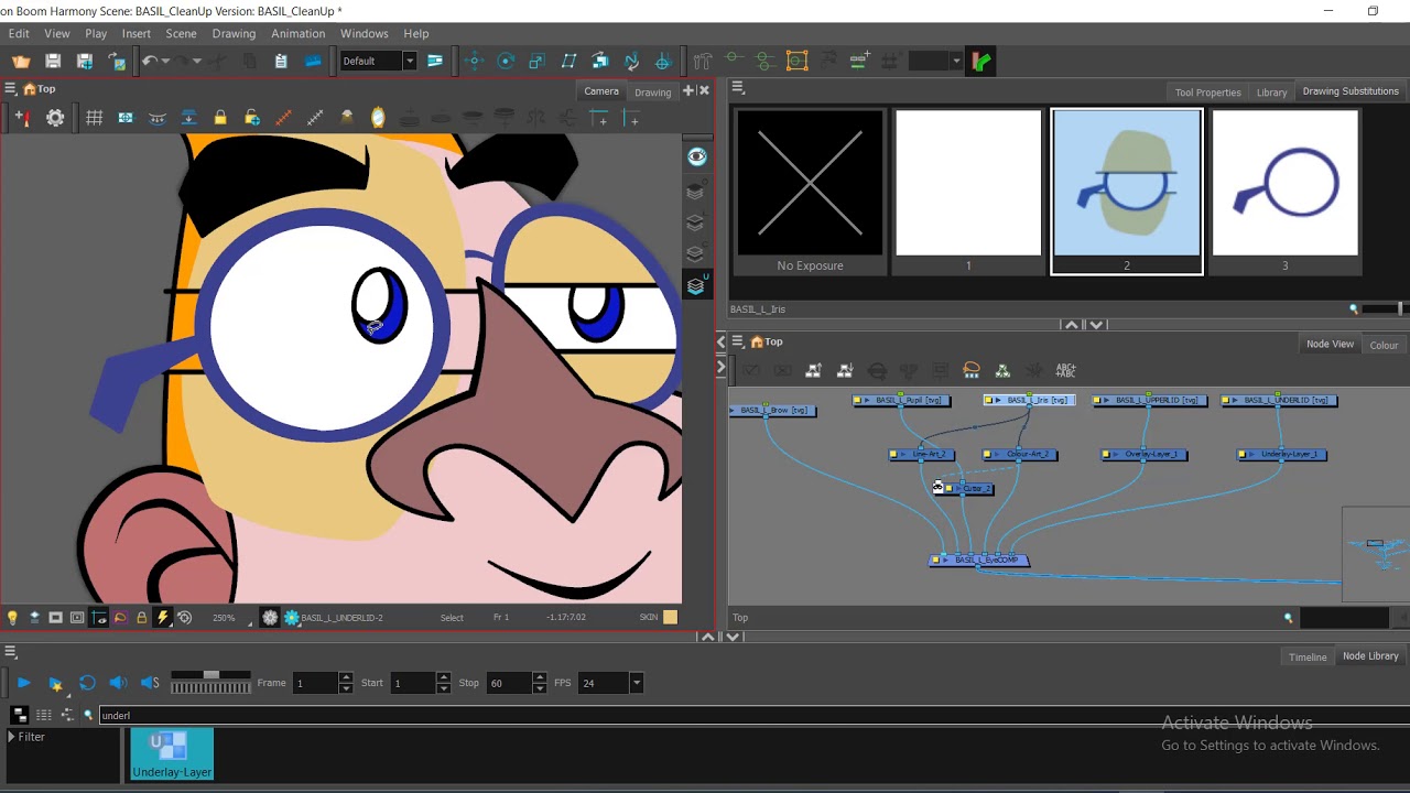 TOON BOOM Harmony Using OVER and UNDERLAYs + DRAWING SUBSTITUTIONS