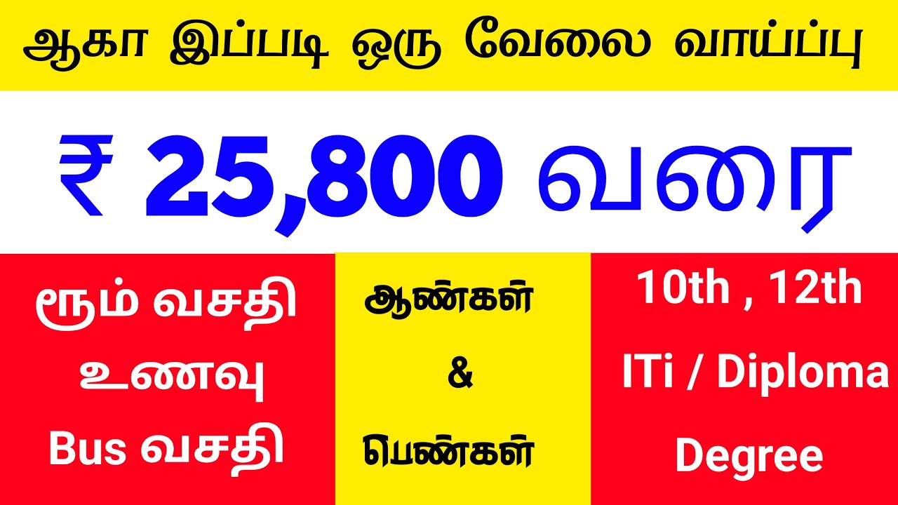 CHENNAI JOB VACANCY 2026 TAMIL | 10th 12th ITI Diploma Degree | CHENNAI JOBS TODAY OPENINGS