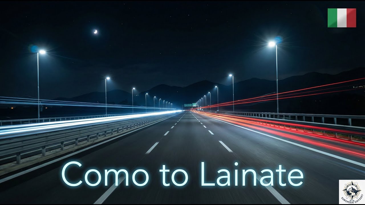 Lombardy 4K | Como to Lainate | Cinematic Night Drive