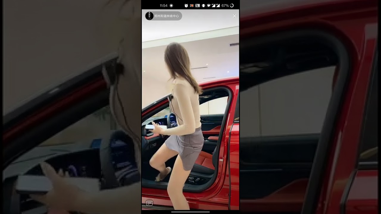 林肯汽车 安琪 肉丝 白跟 高叉短裙 Tiktok automodel juicy thighs with stockings Lincoln hostess Angel 9