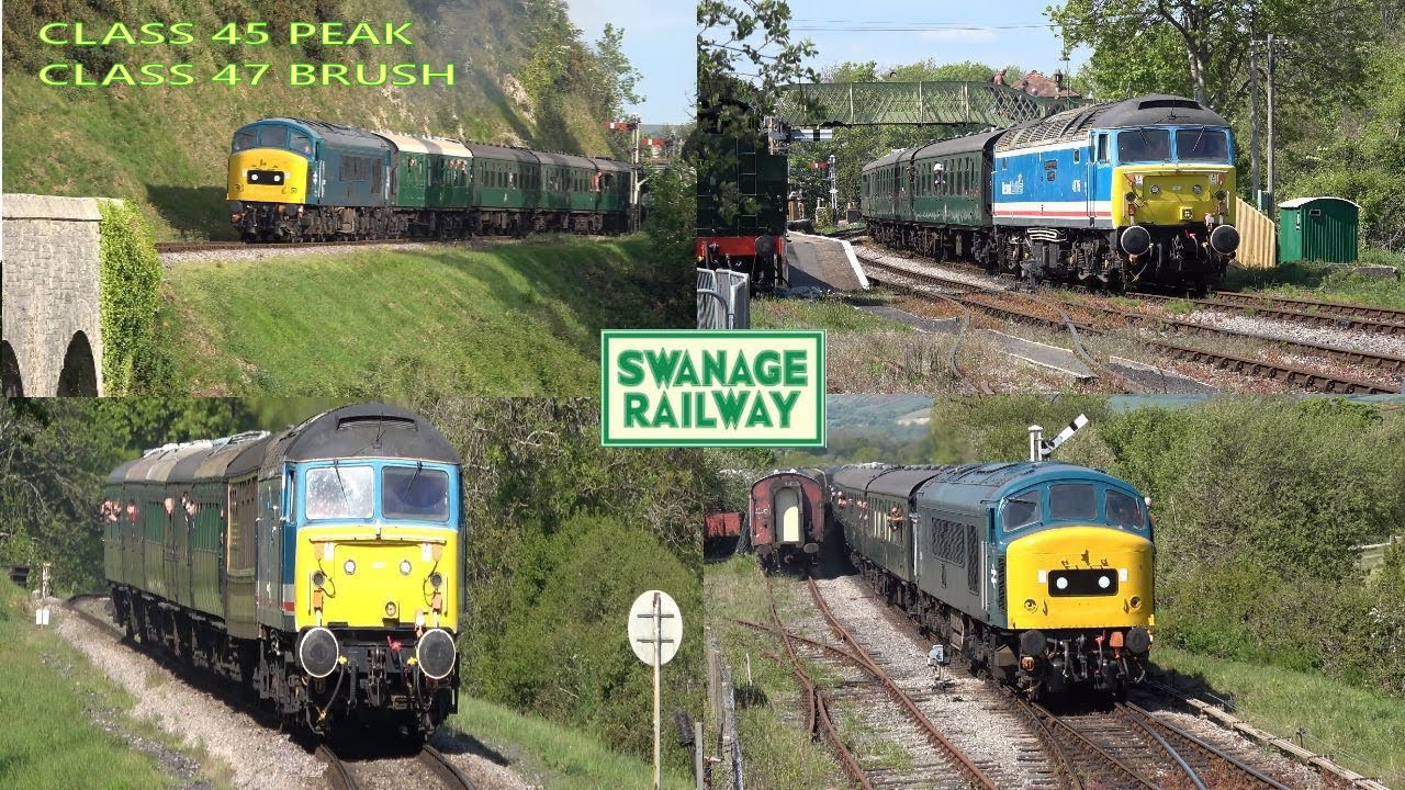 Peak 45108 & Brush 47715 In action during the Swanage Diesel Gala .