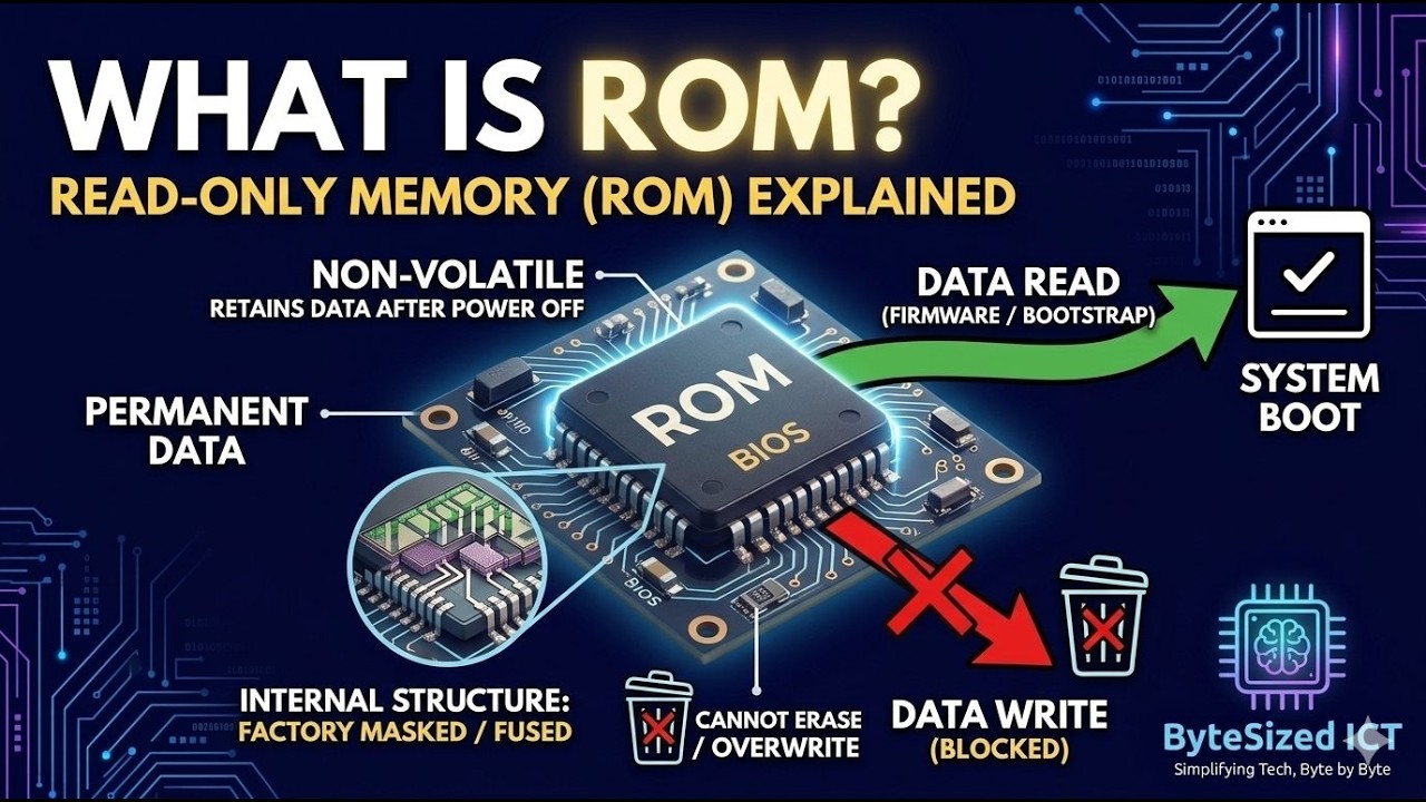 What is ROM? | Read-Only Memory Explained (Computer Memory Basics)