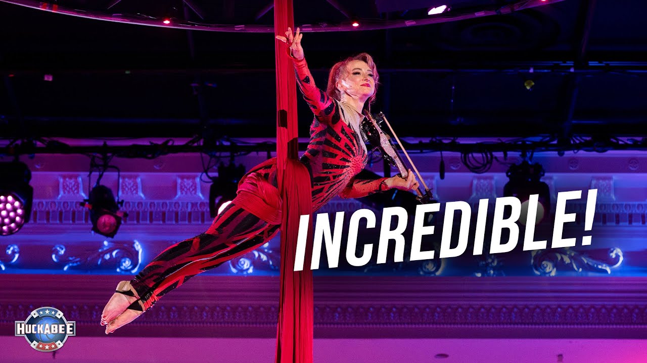 The World’s LEADING Aerial Violinist: Janice Martin | Jukebox | Huckabee
