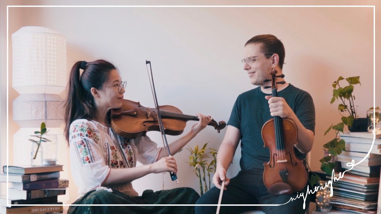 Lullaby song by Brahms [violin, viola, kalimba]