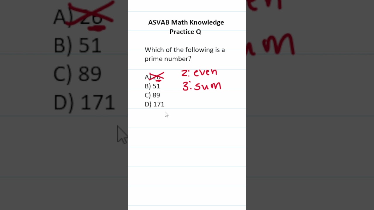 ASVAB/PiCAT Math Knowledge Practice Test Question: Prime Numbers #acetheasvab with #grammarhero