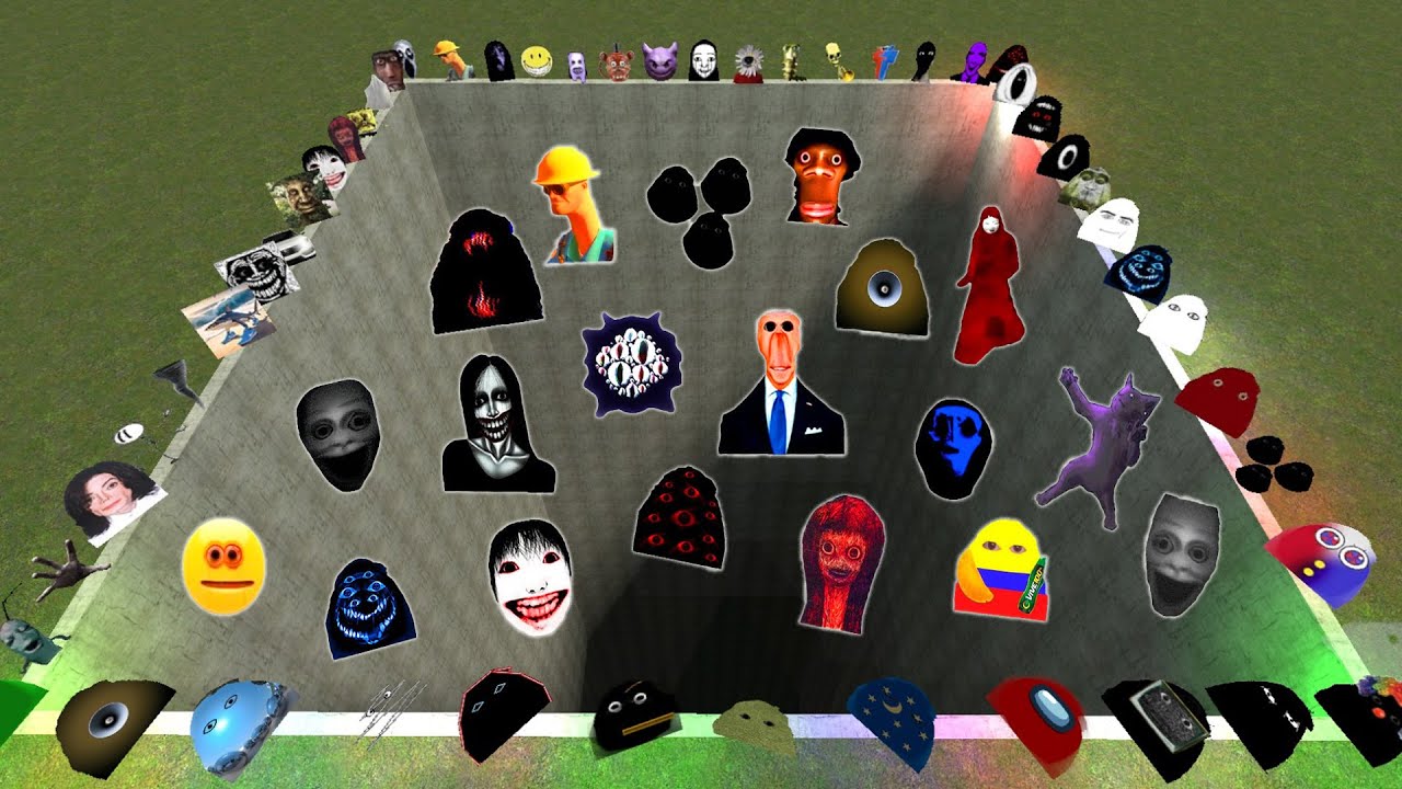 Angry Munci Nicos Nextbots Family FALL INTO HOLE Chasing me in Garry's Mod