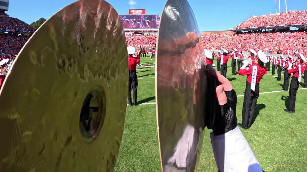 NC State v Clemson 2023 Pregame Marching Band Cymbal Cam