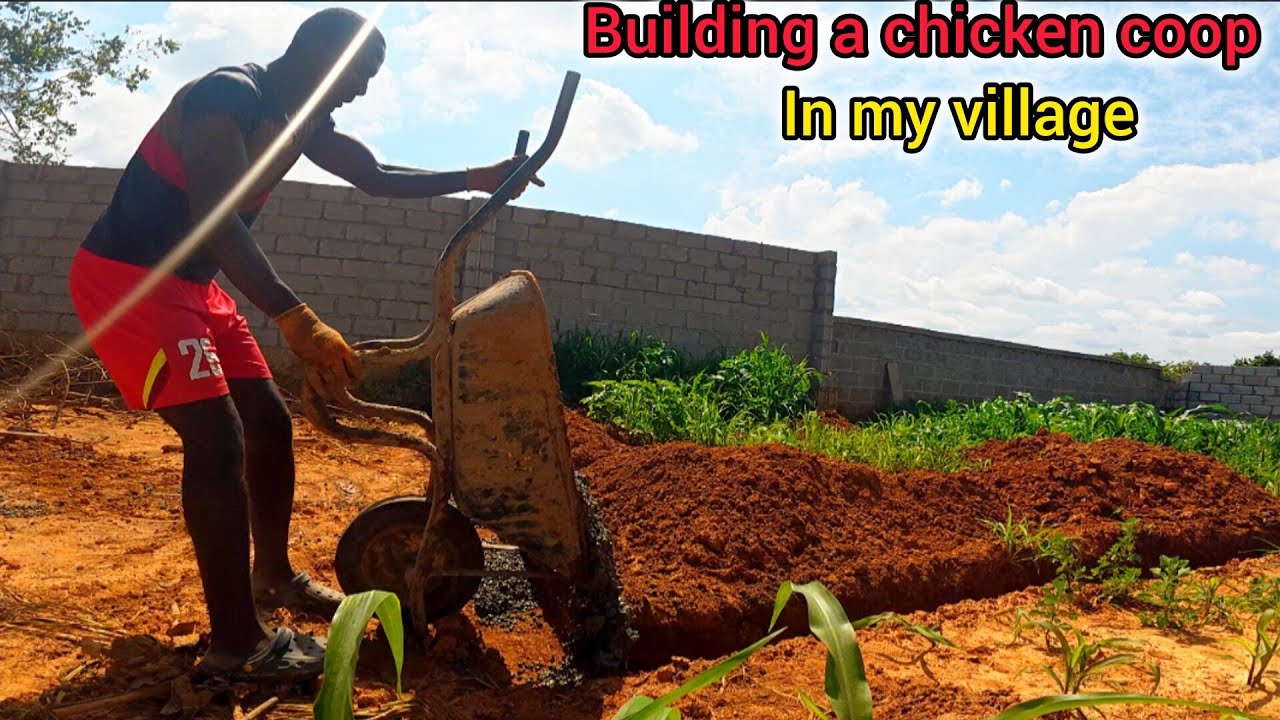 Starting to build my chicken coop in my African village 