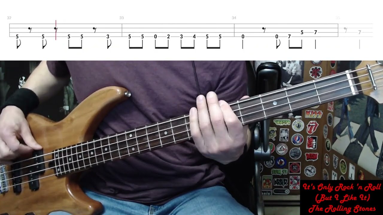 It's Only Rock 'n Roll (But I Like It) by The Rolling Stones - Bass Cover with Tabs Play-Along