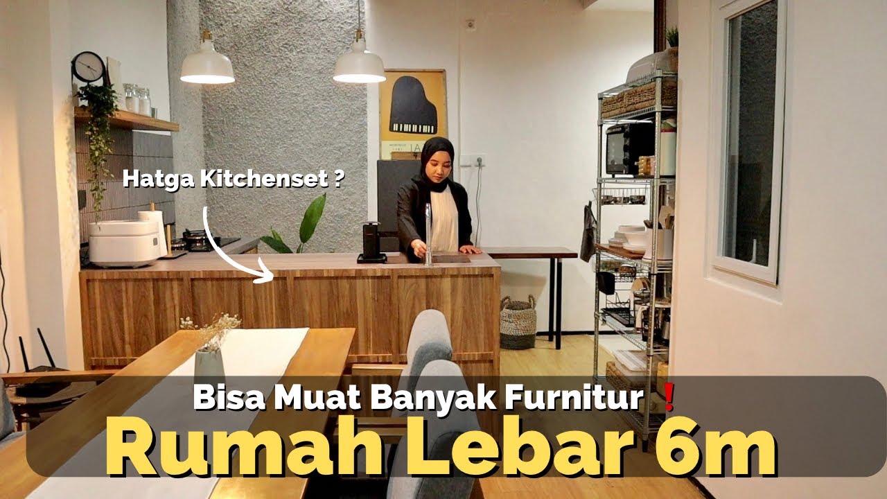 Rumah Lebar 6 meter DEKORASI KAYU di Rumah Miura ❗️