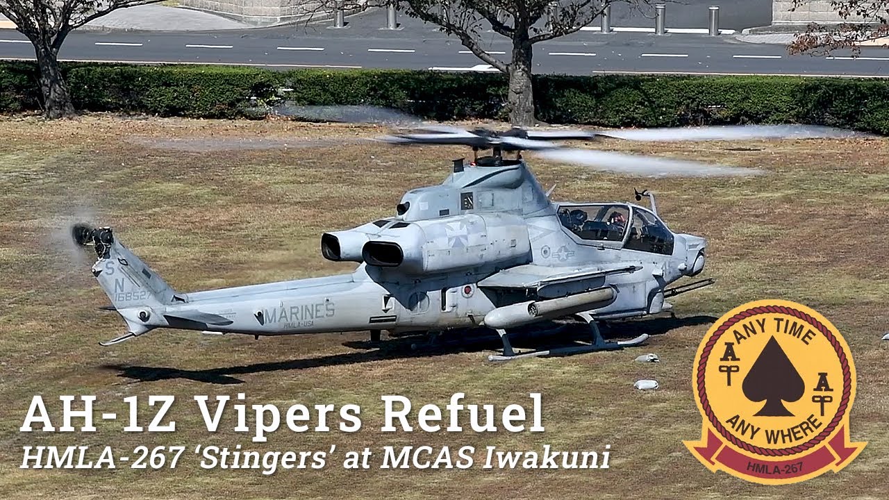 AH-1Z Vipers Refuel on Parade Ground at Iwakuni