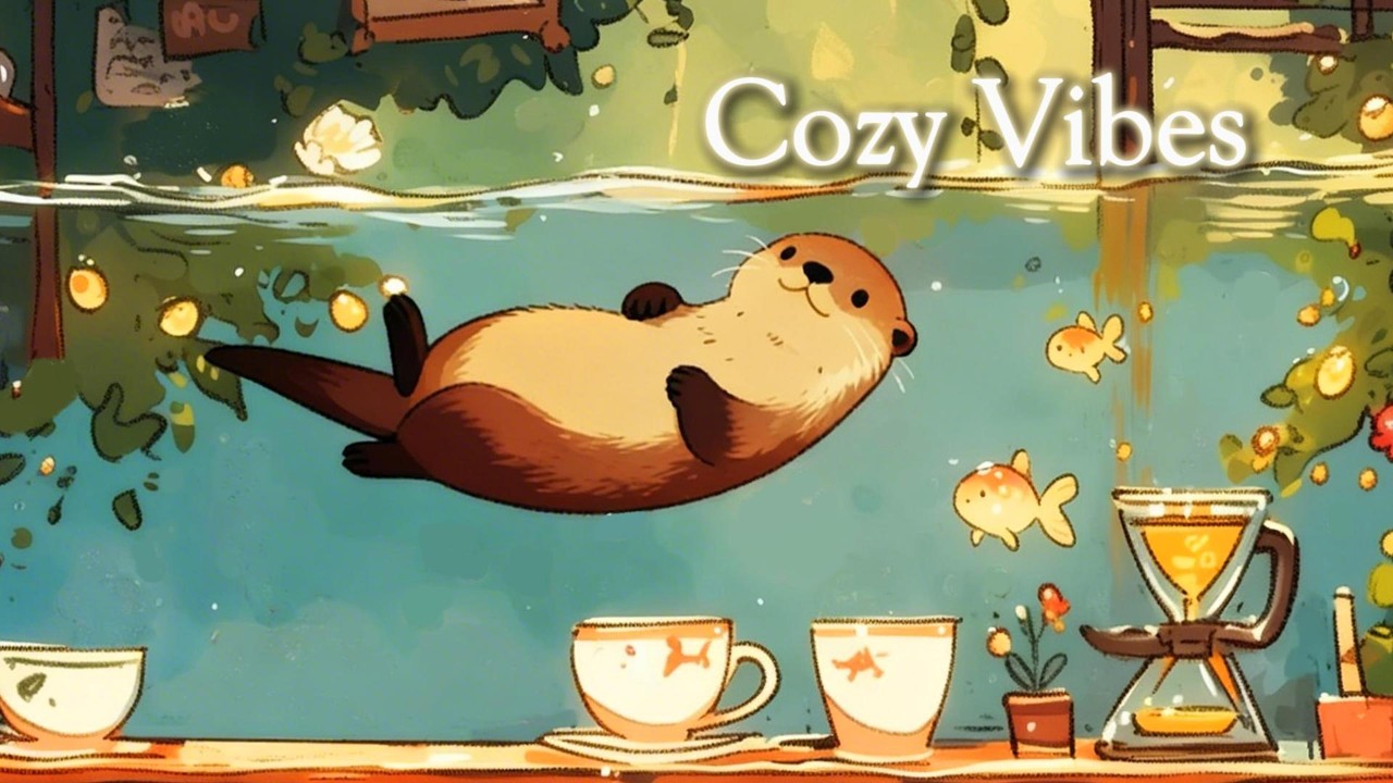 Floating Otter Café☕🦦 Cozy Lofi  for Relax & Study #lofihiphop  #chillmusic #coffeemusic #studymusic