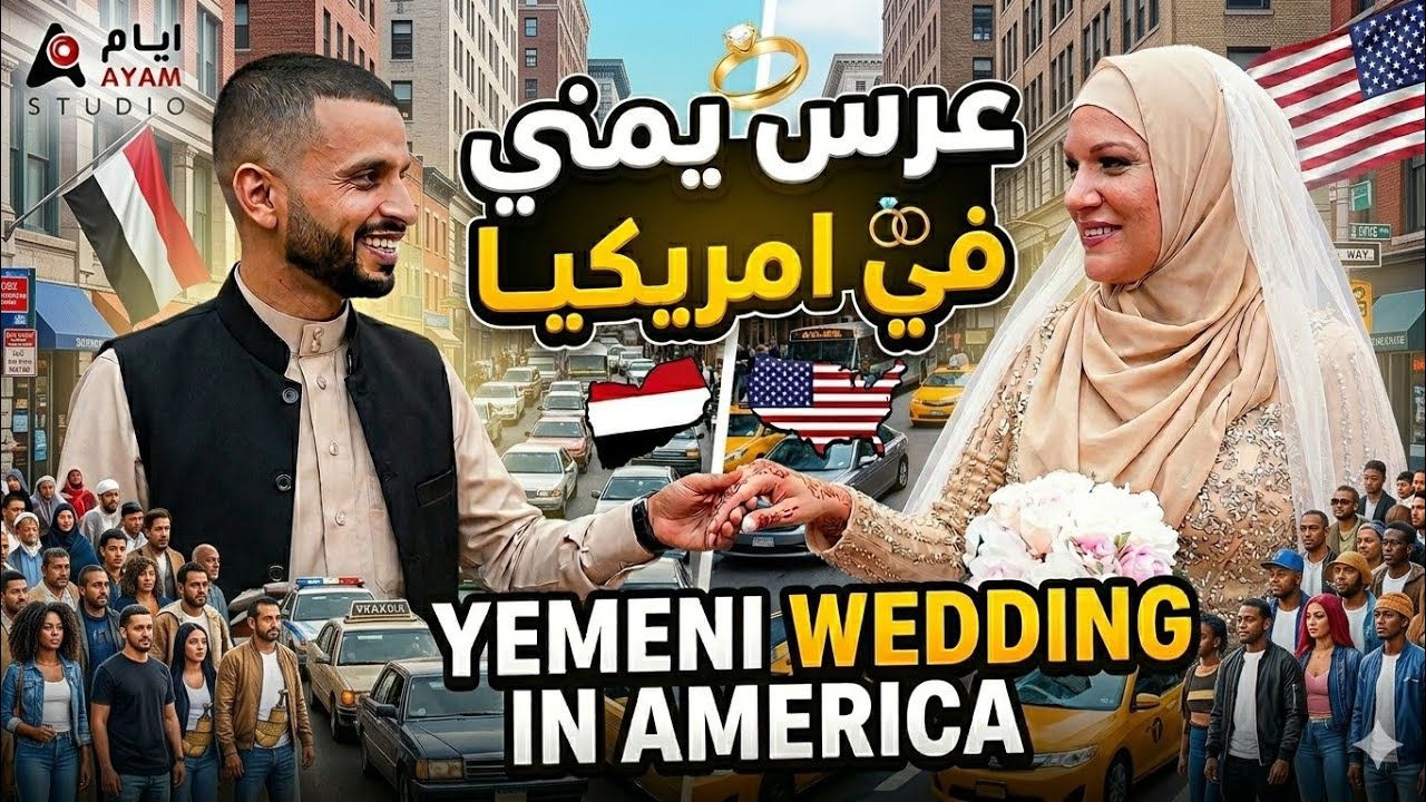 زواج يمني من امريكية. عرس عباس الملحاني